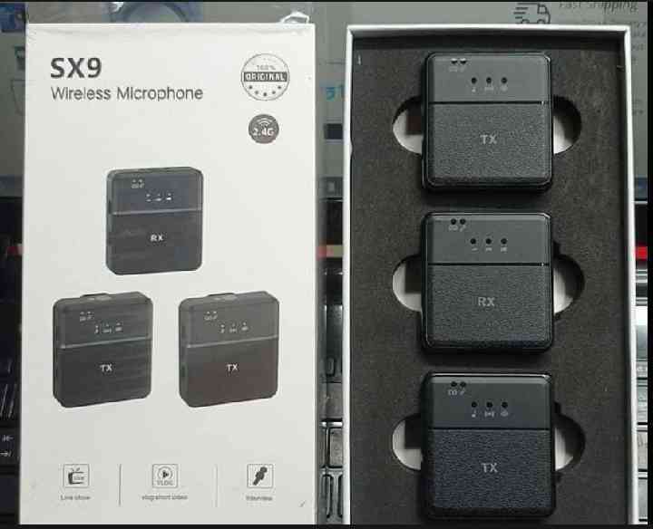 SX9 Wireless Microphone Set (2TX + 1RX) 🎤